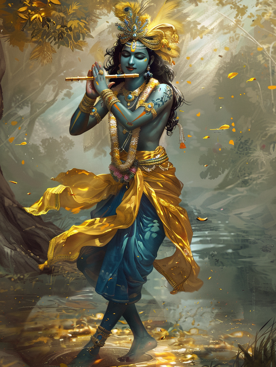 Lord Krishna in serene pose