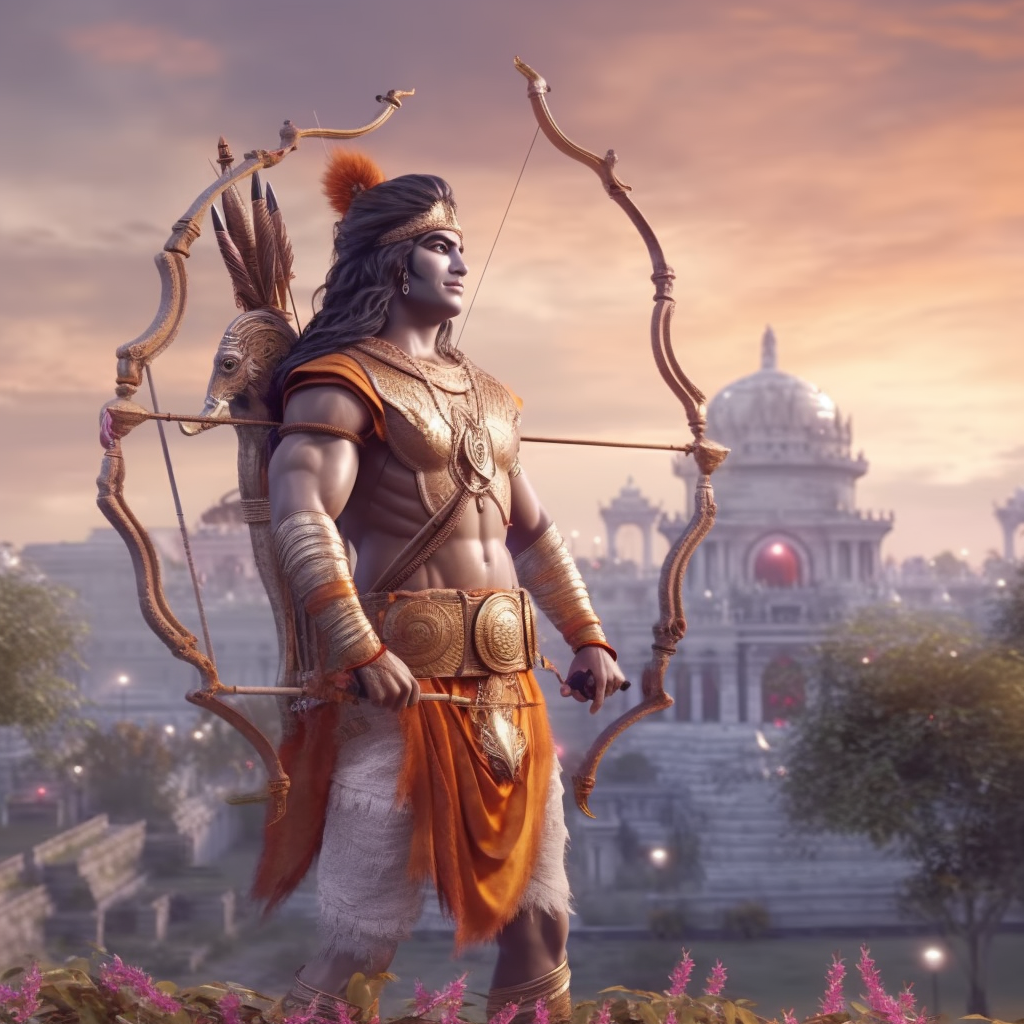 Lord Rama with Bow and Arrow