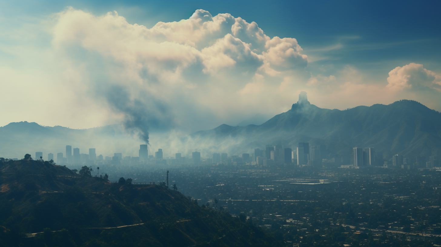 Scenic view of Los Angeles skyline