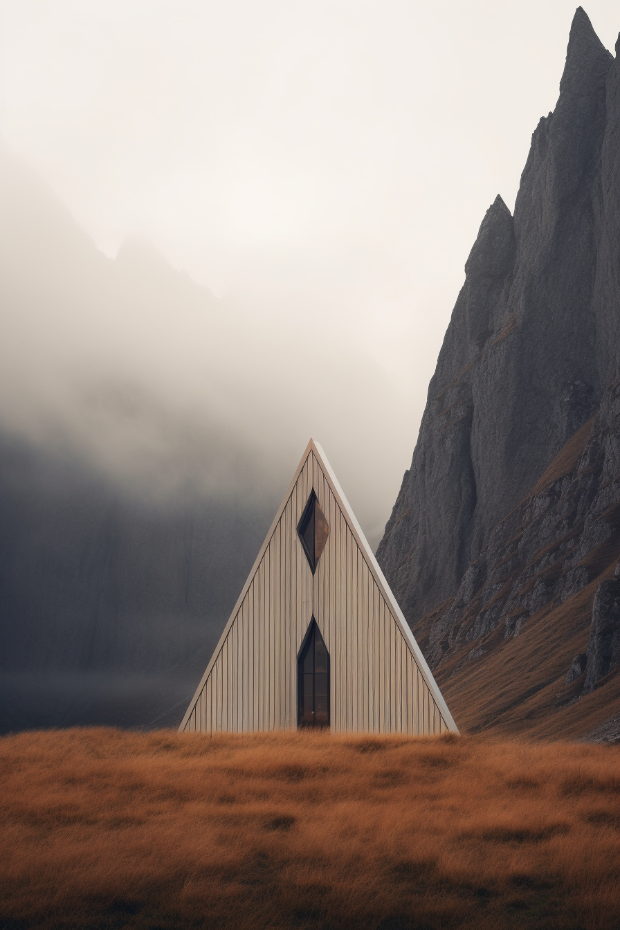 Artistic depiction of a lost chapel in the mountains