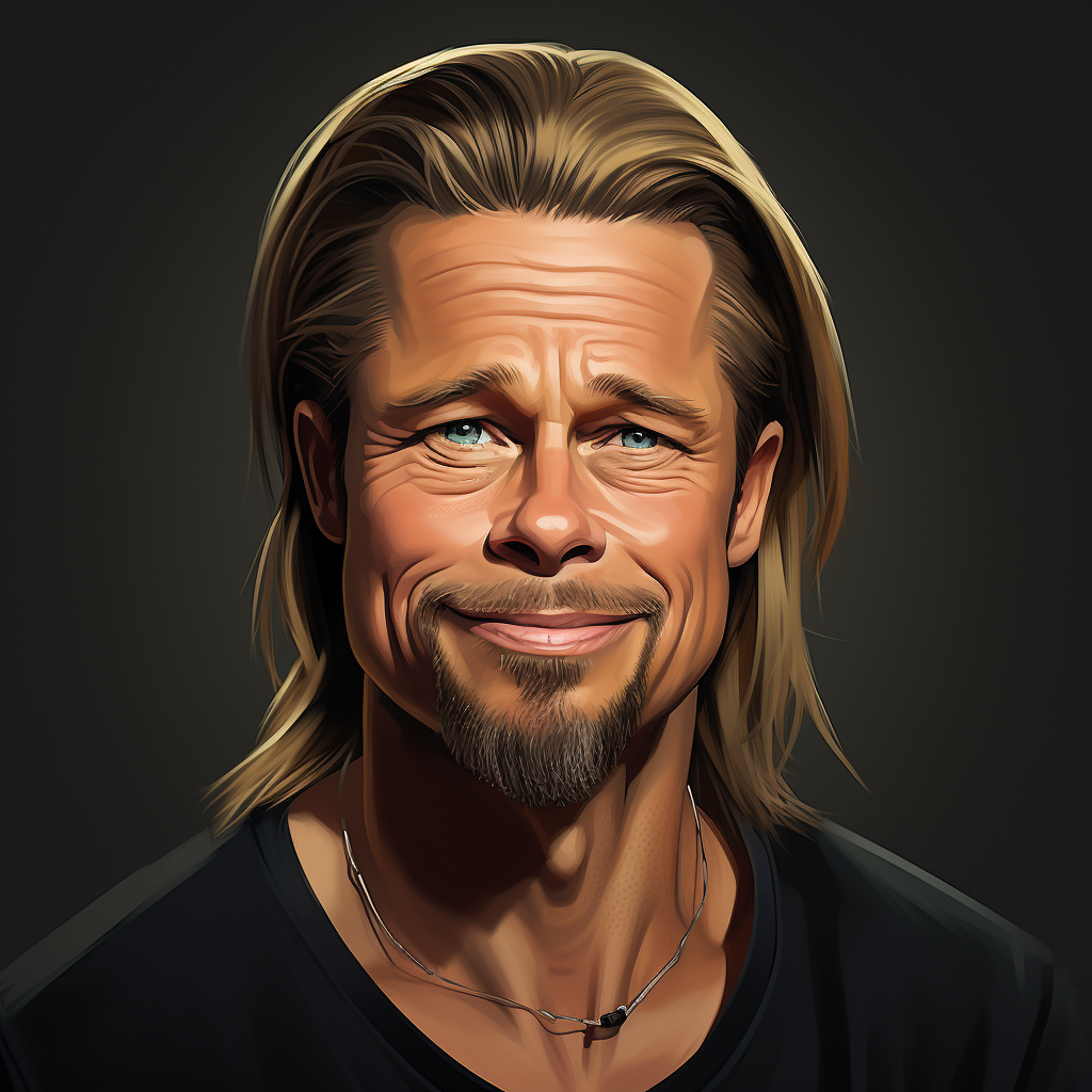 Brad Pitt without teeth following me