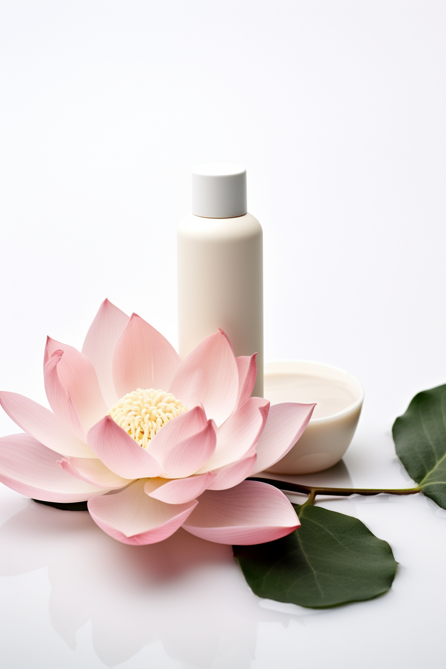 Body lotion with lotus flower