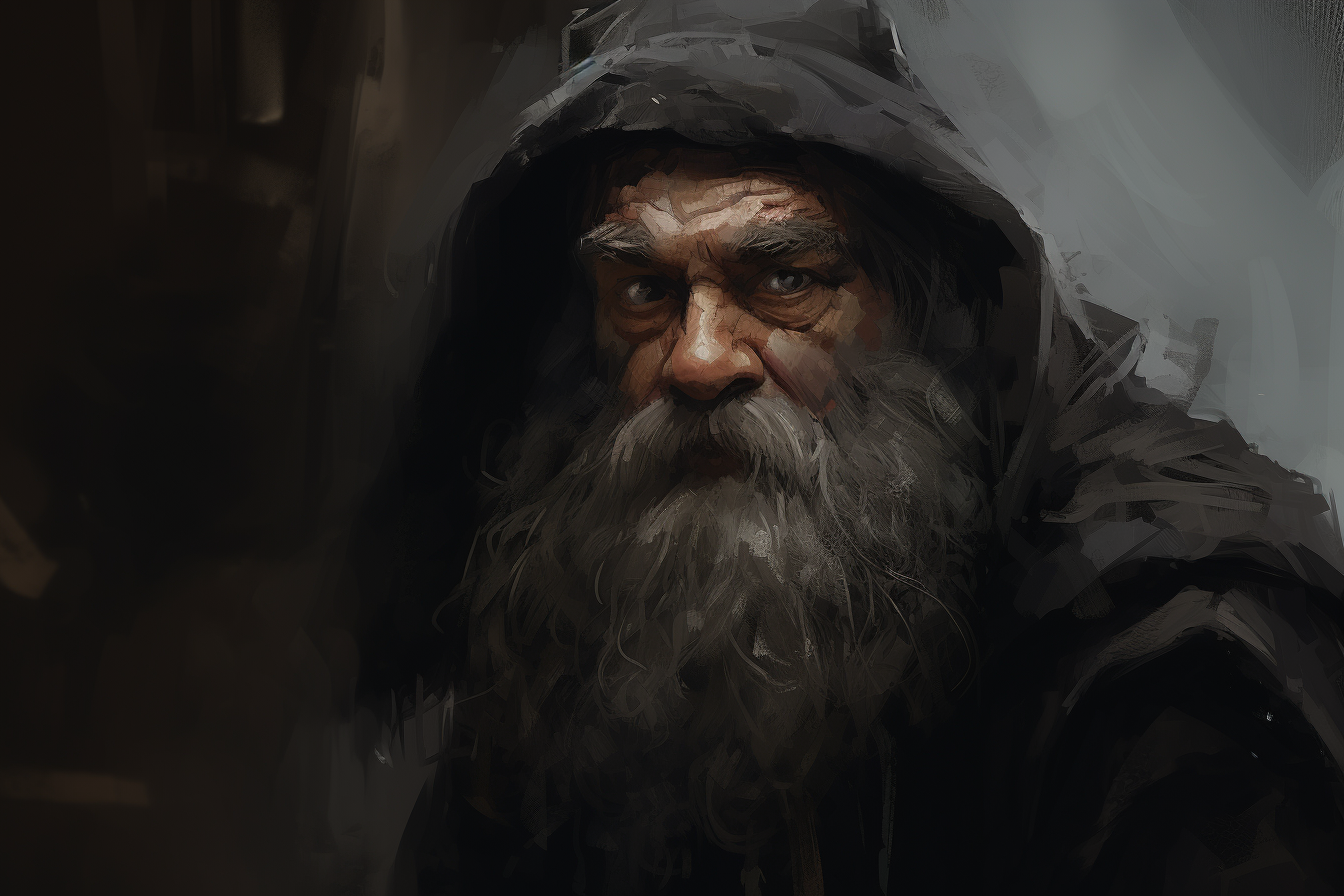 Value study sketch of LOTR-style dwarf