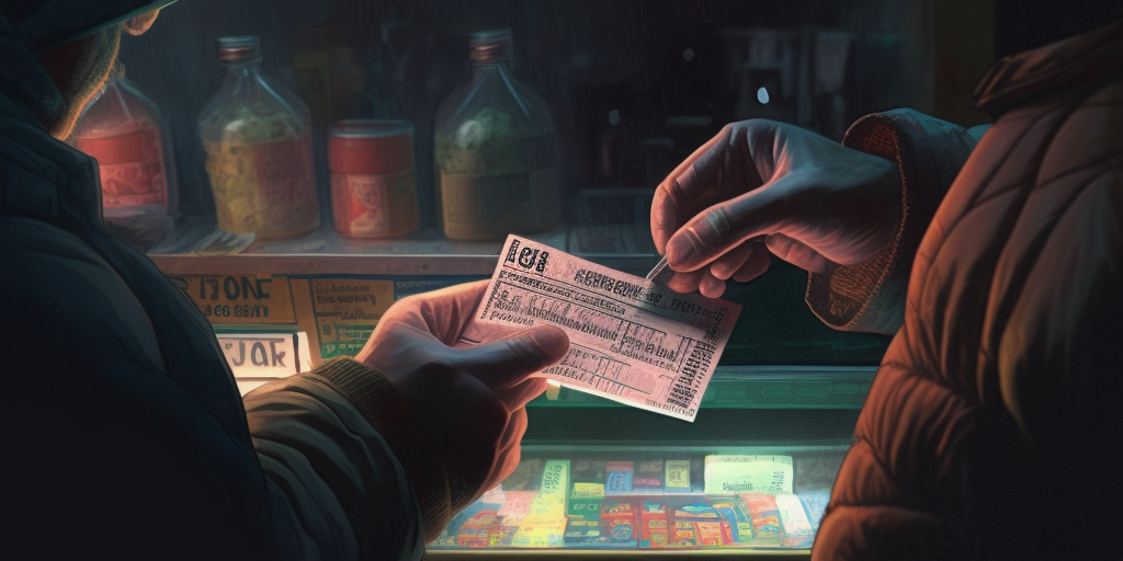 Close-up of Lottery Ticket Exchange