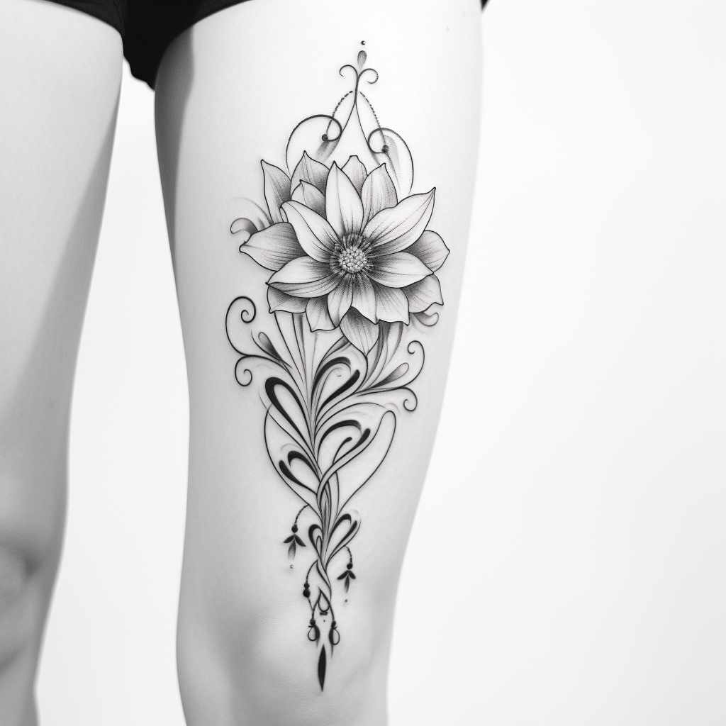 Lotus design tattoo with intricate details