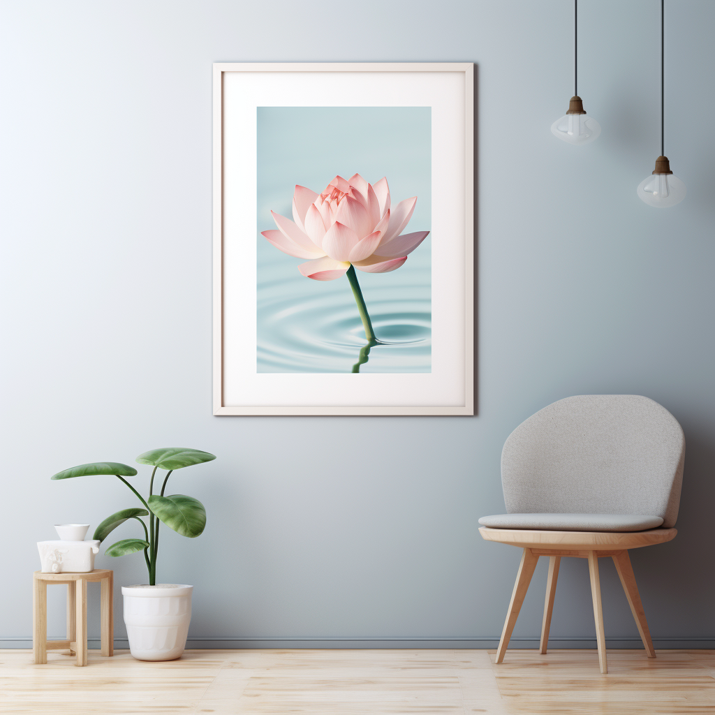 Serene lotus flower in watercolors