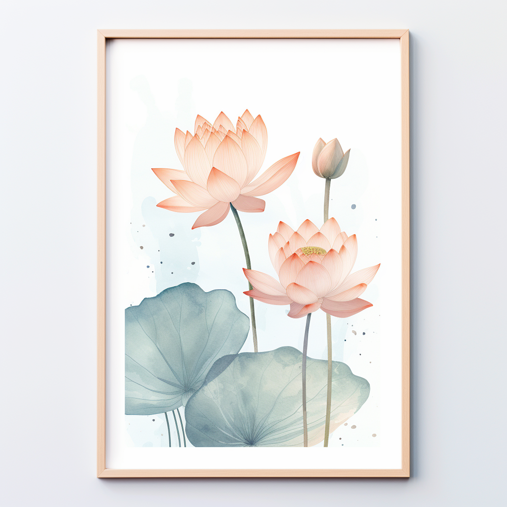 Lotus watercolour poster art