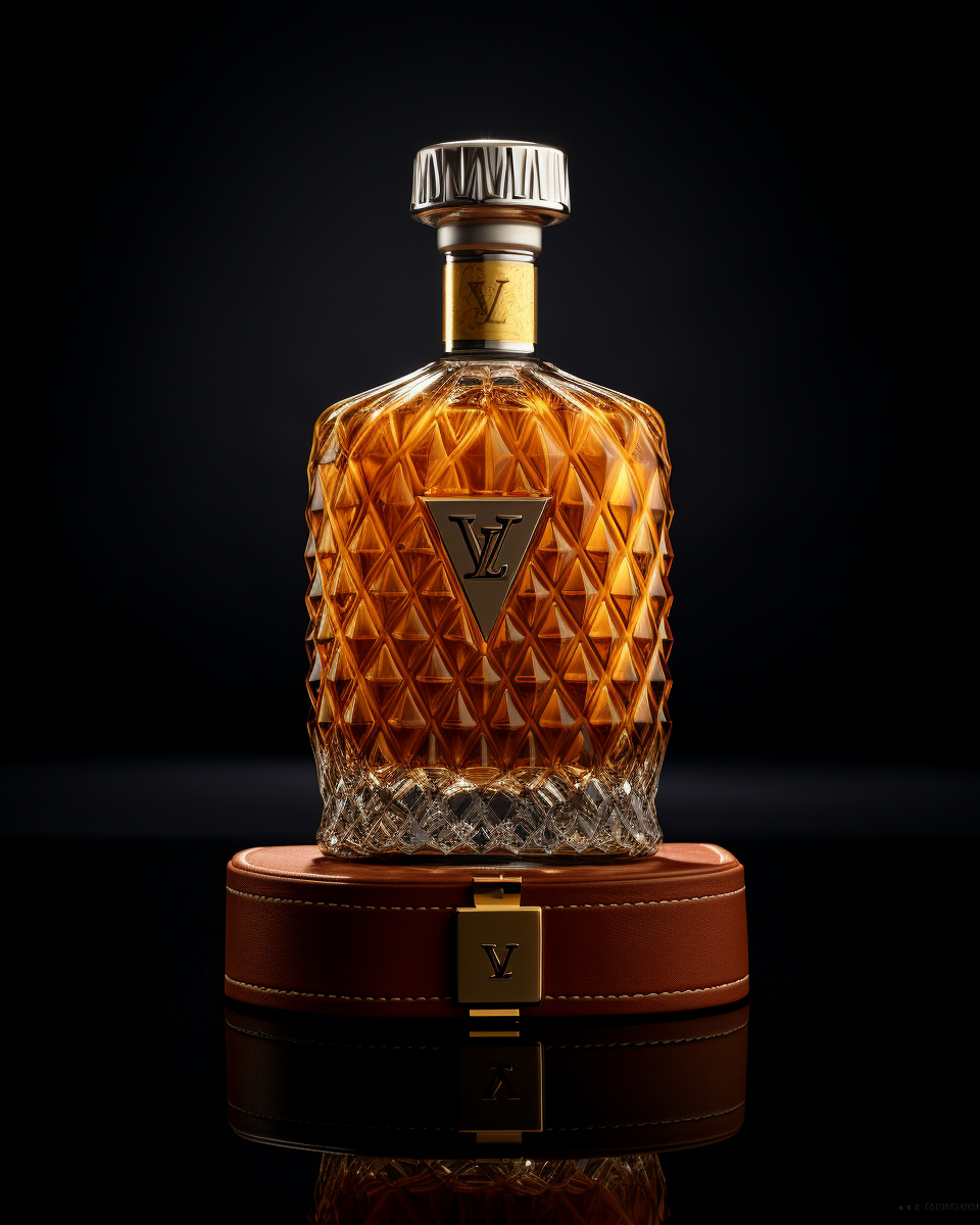 Louis Vuitton whisky bottle photography