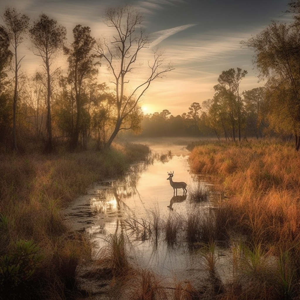 Scenic Louisiana deer hunting landscape