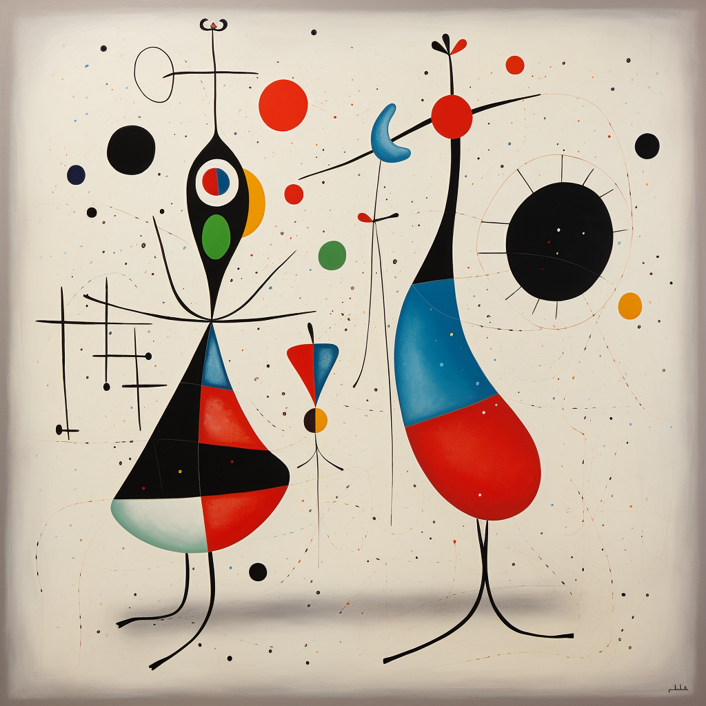 Colorful representation of love by Joan Miró