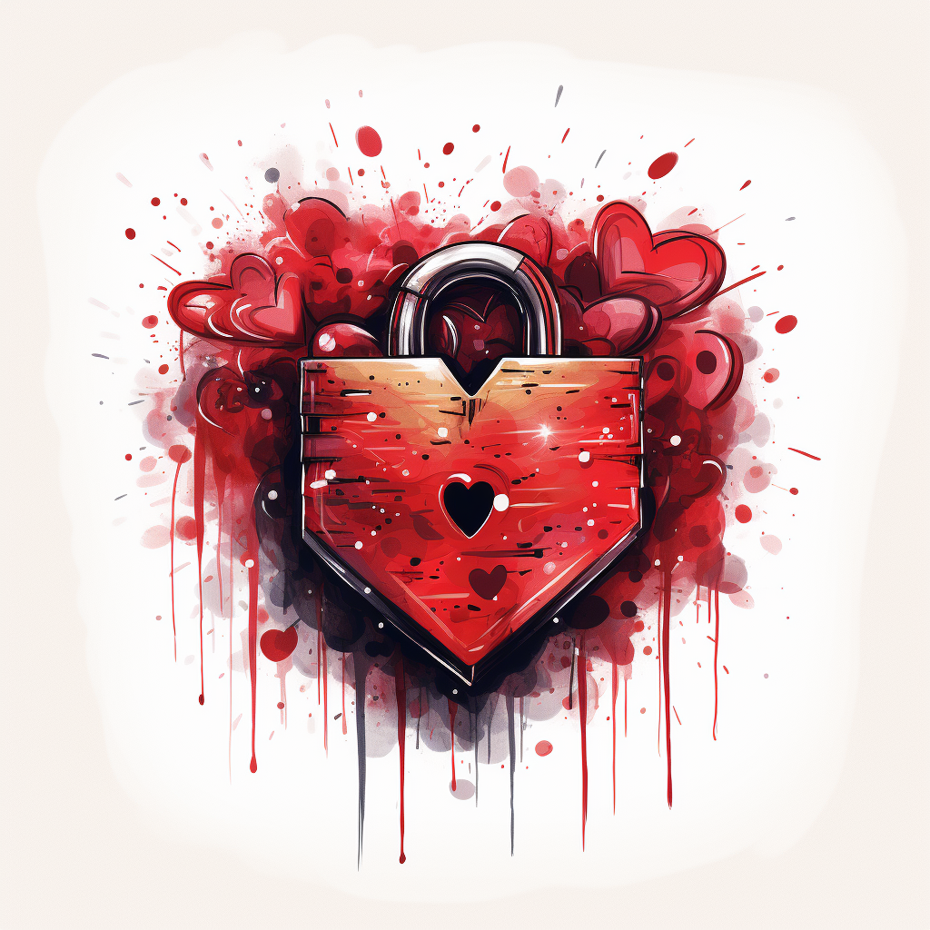 Romantic love lock illustration