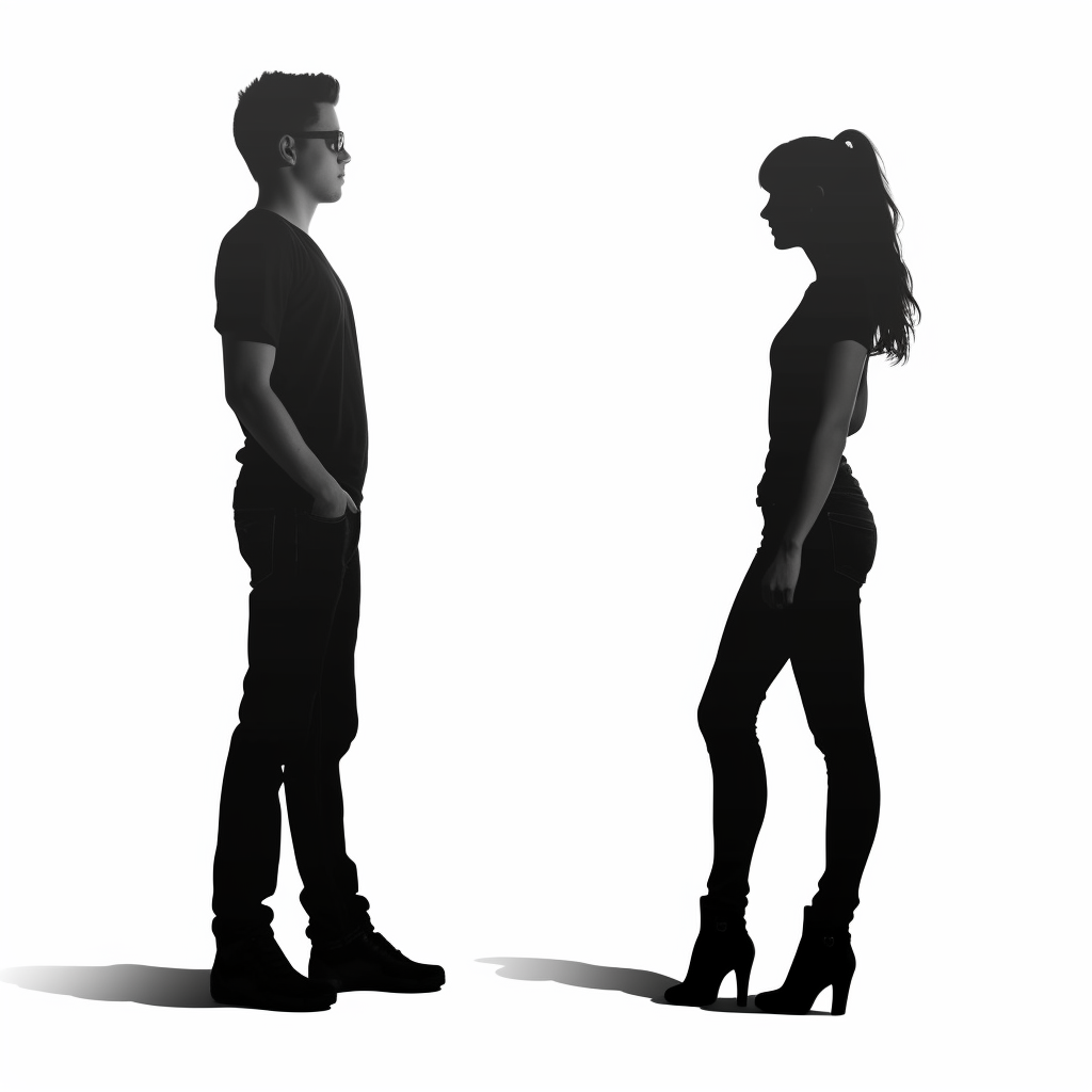 Love Silhouettes in Standing Positions