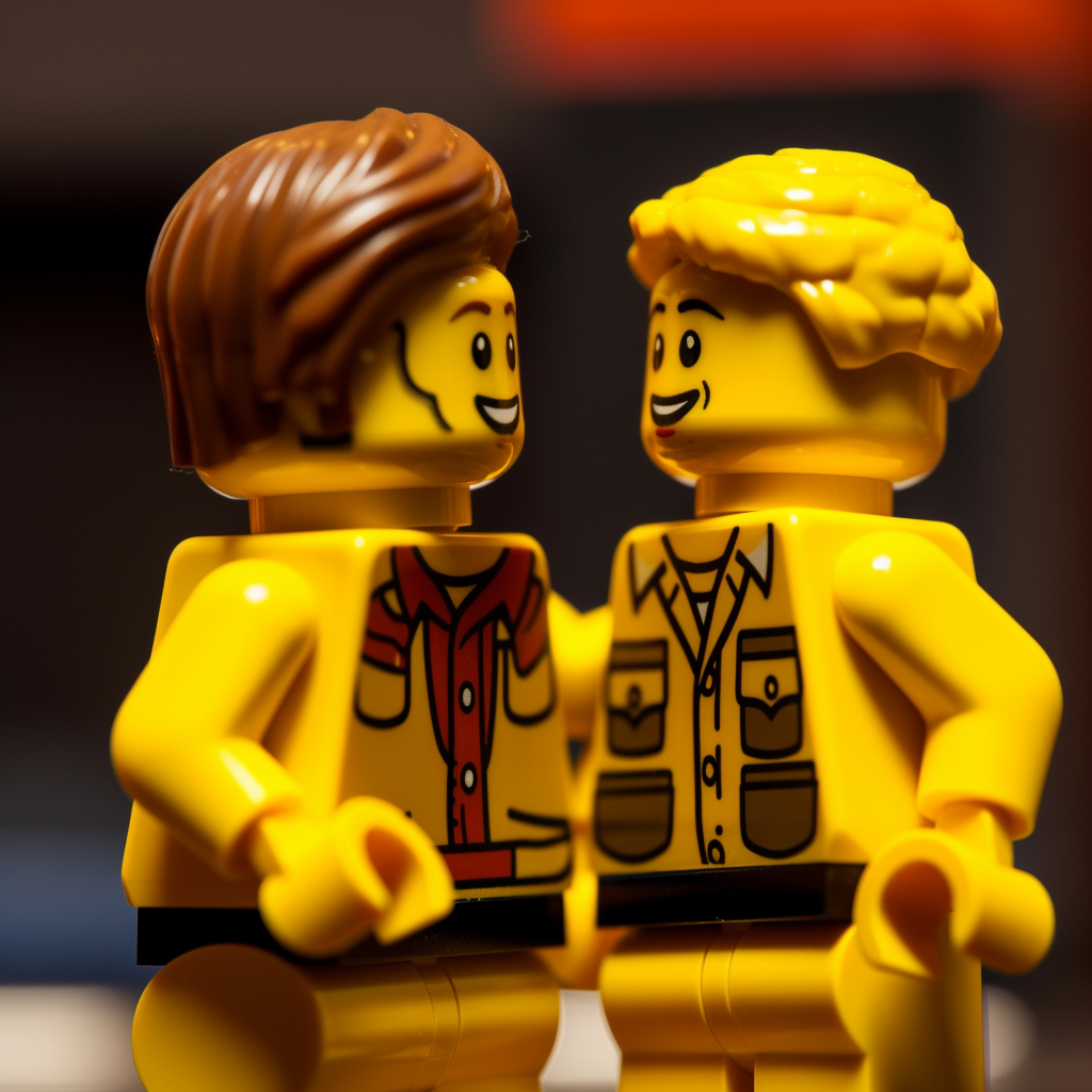 Lego characters enjoying love and fun