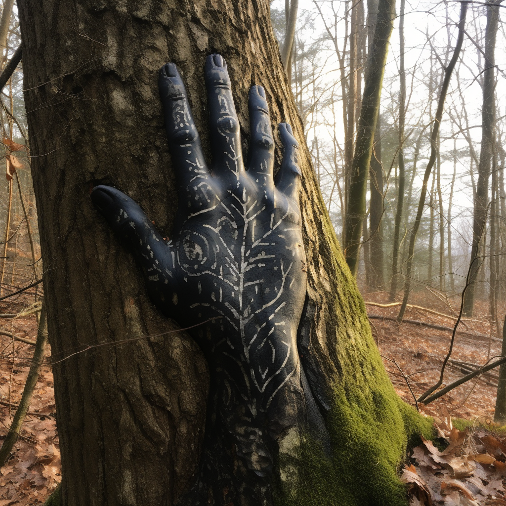 Hand-painted claw marks on mysterious woods