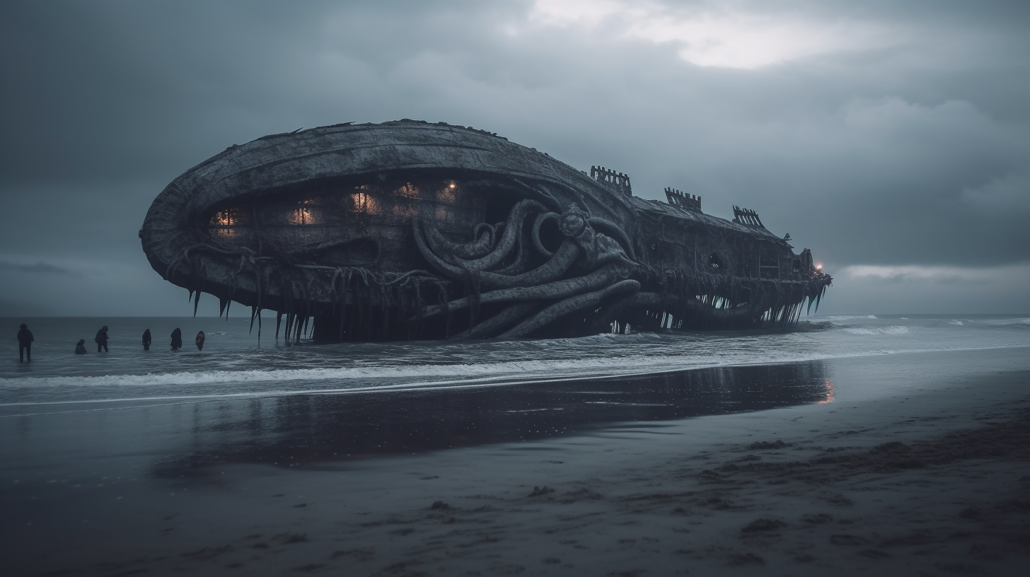 Mysterious Lovecraftian Alien Ship on Pacific NW Beach