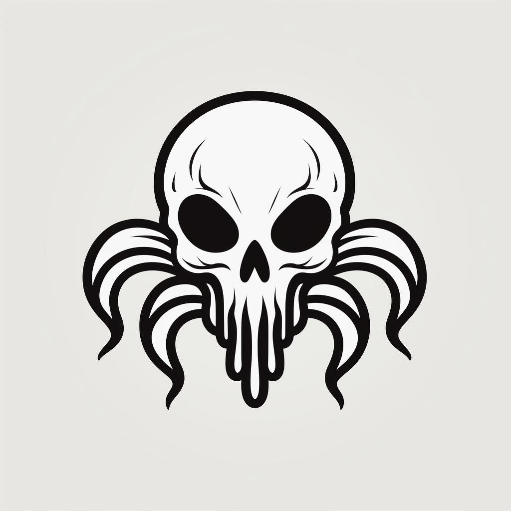 Creepy Lovecraftian Cute Skull Logo