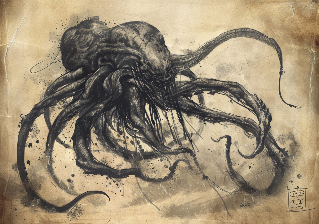 Lovecraftian creatures anatomy sketches