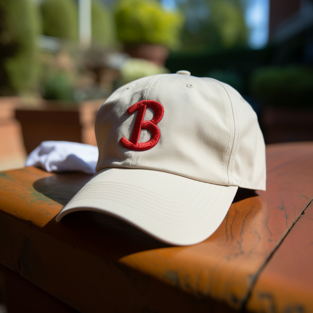 Baseball cap with embroidered design