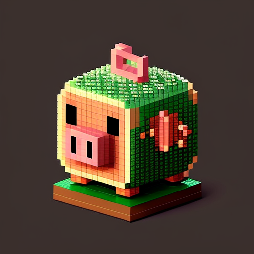 8-bit piggy bank icon