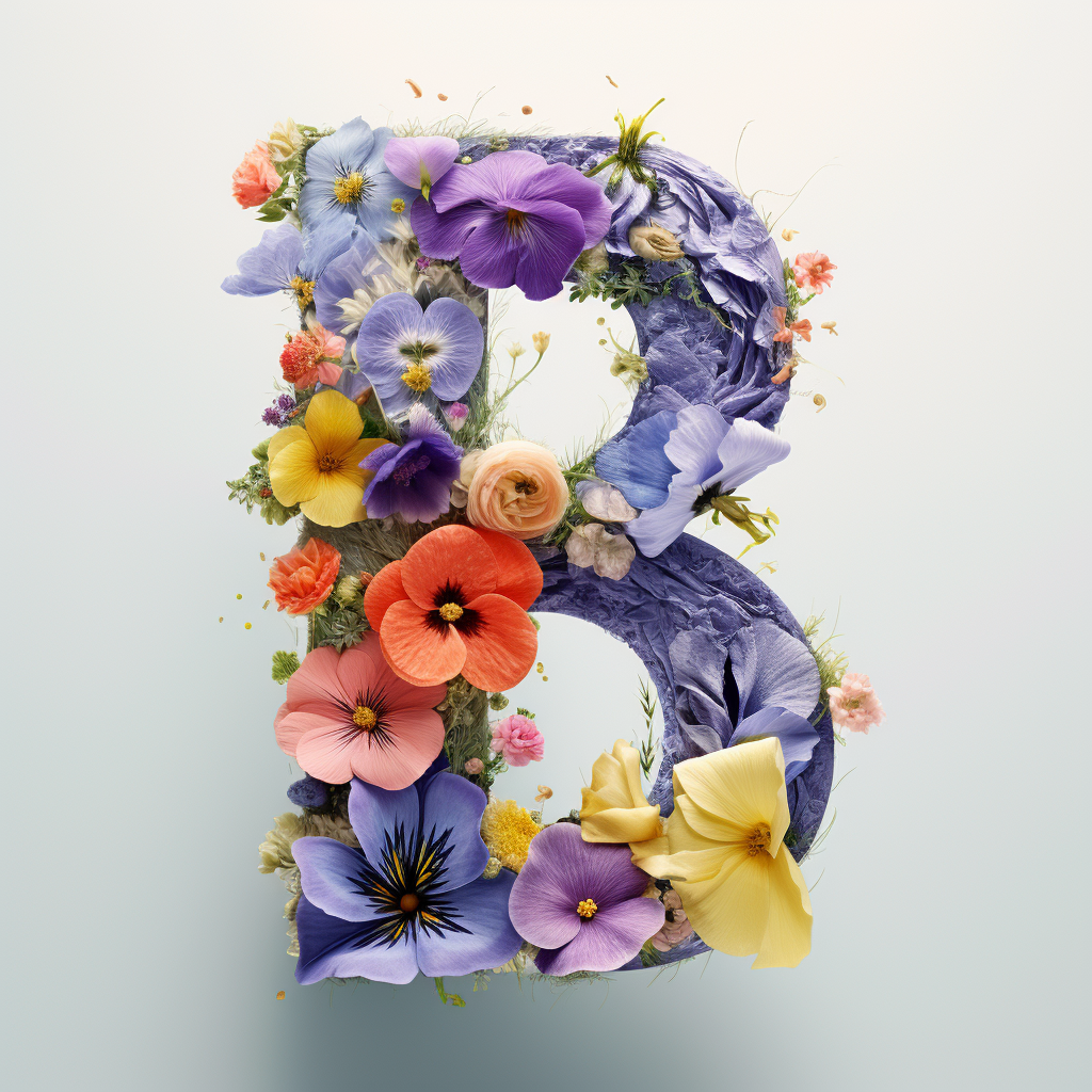 3D Flower Letter A Design