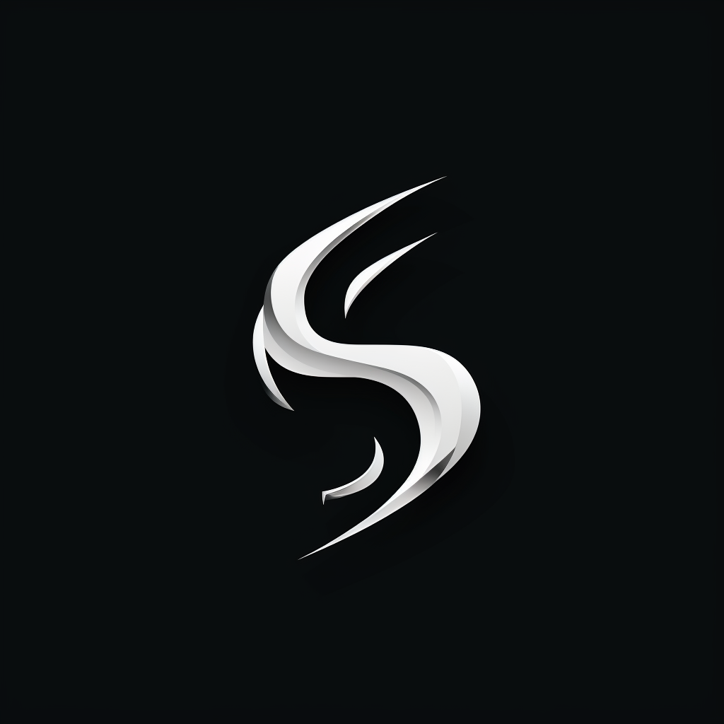 Letter S Logo White on Black