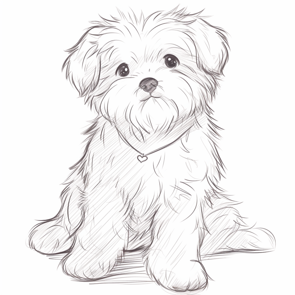 Puppy sketch art lineart realistic