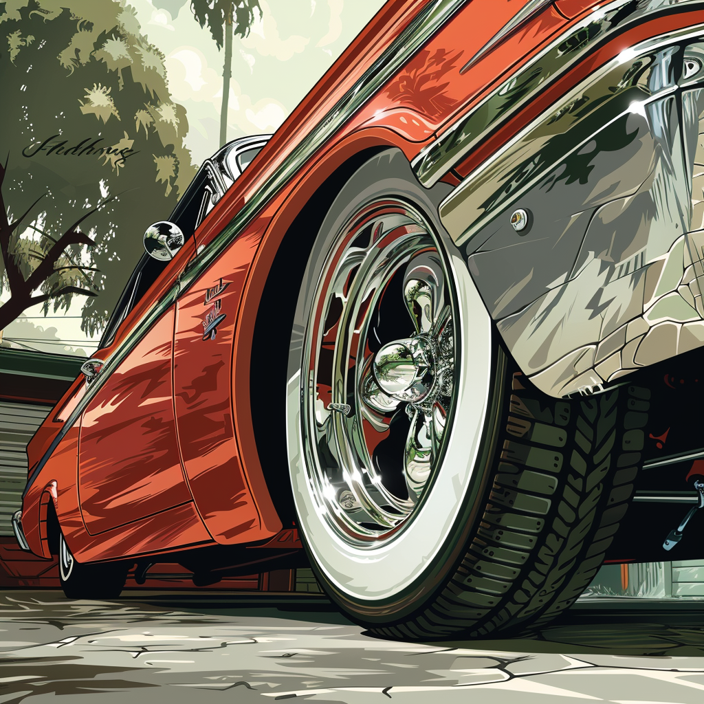 Lowrider Spoke Style Wheel Tire