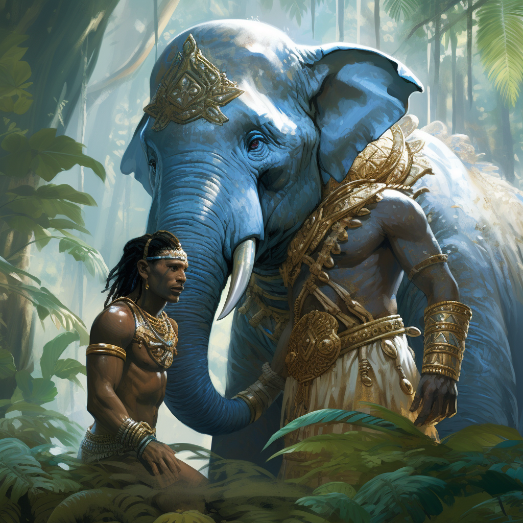 Loxodon Warrior and Elephant in Jungle