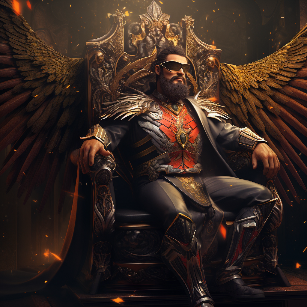 Rey Fenix, the bearded luchador on a throne