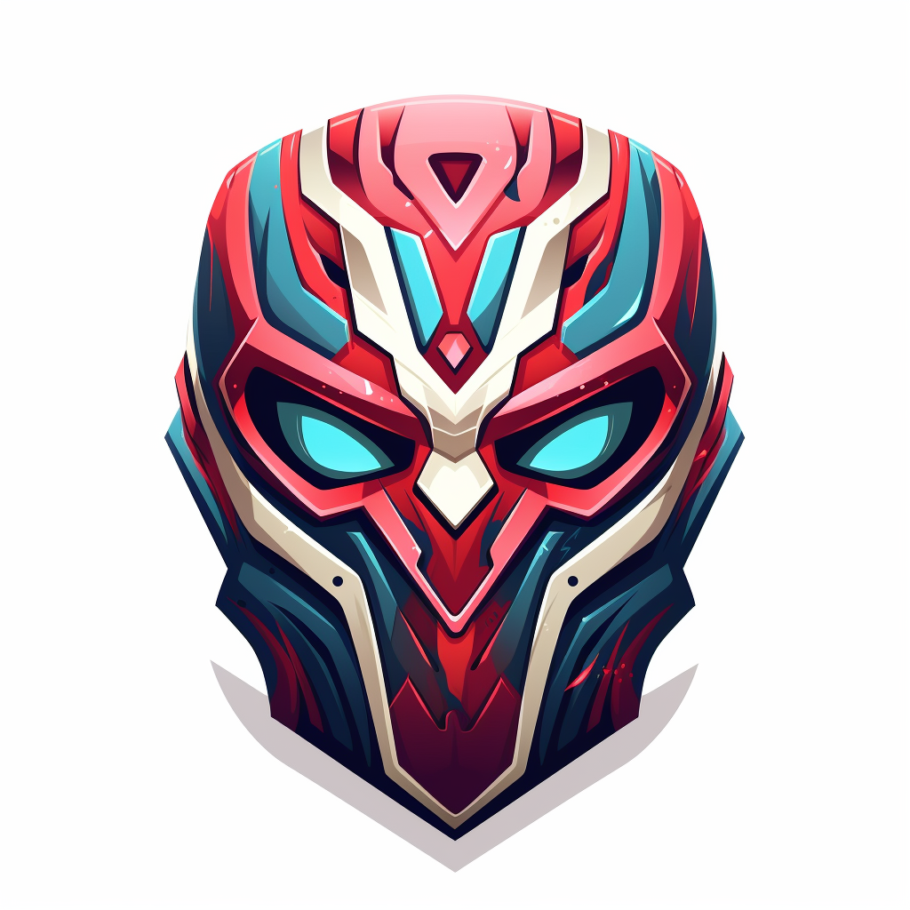 Luchalibre mask with cyberpunk minimalistic design