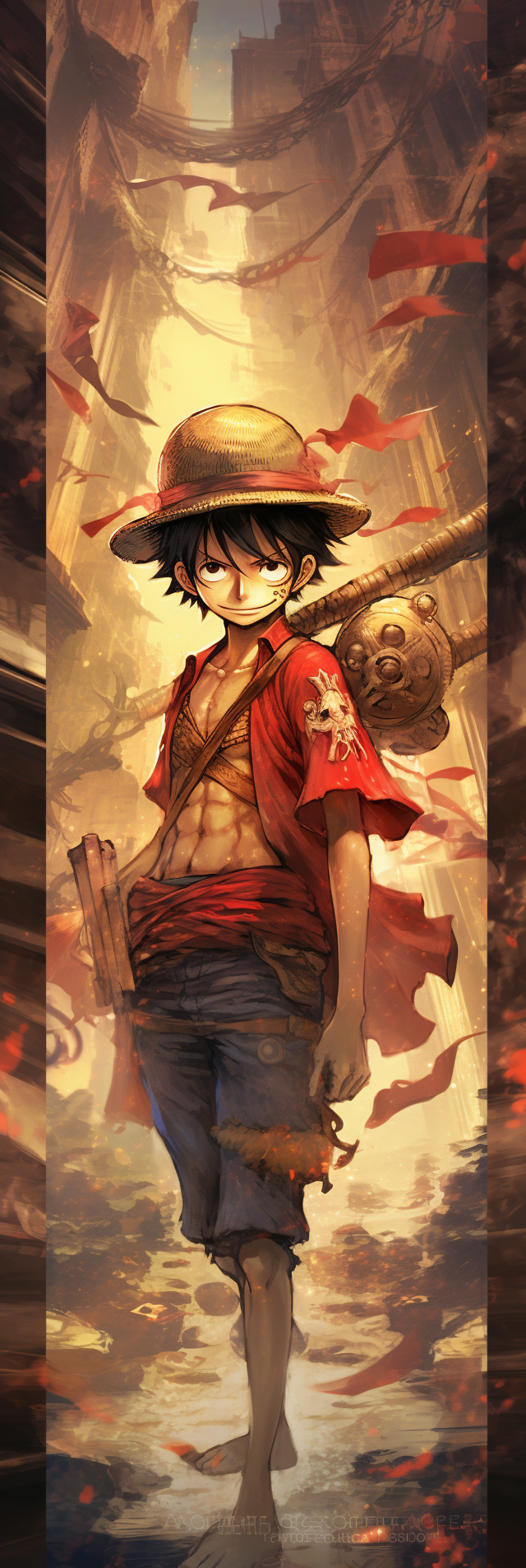 Monkey D Luffy in aesthetic art style