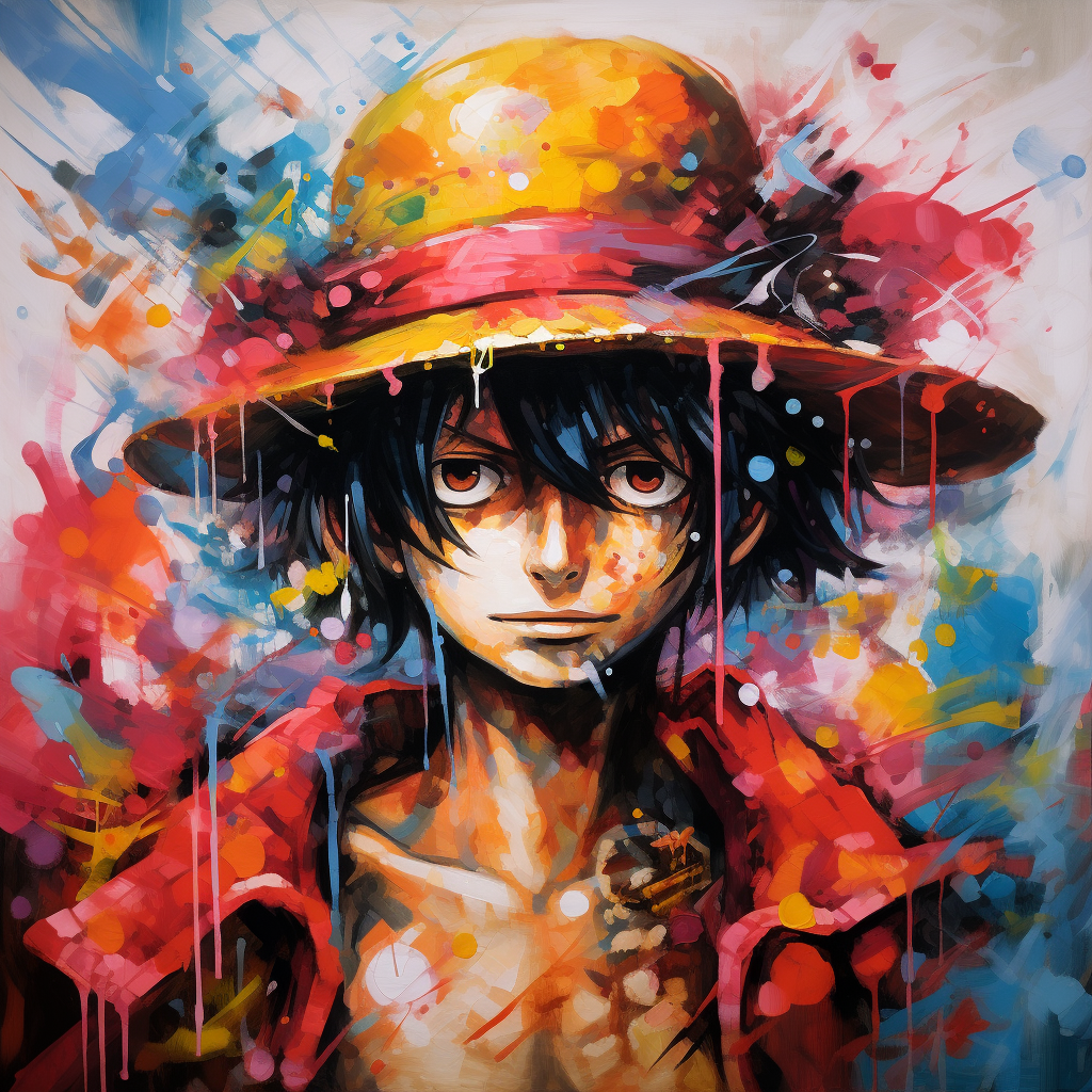 Abstract art of Luffy from One Piece