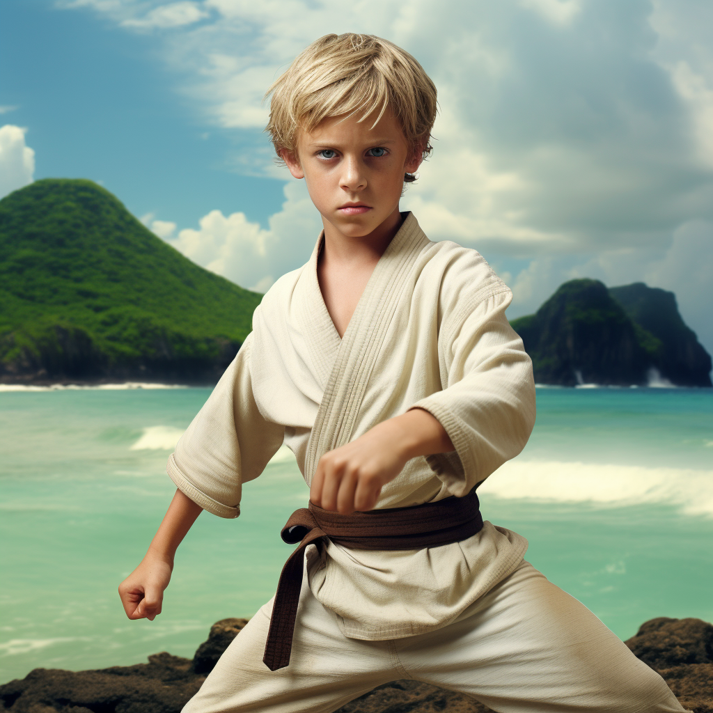 Luke Skywalker and The Karate Kid in action