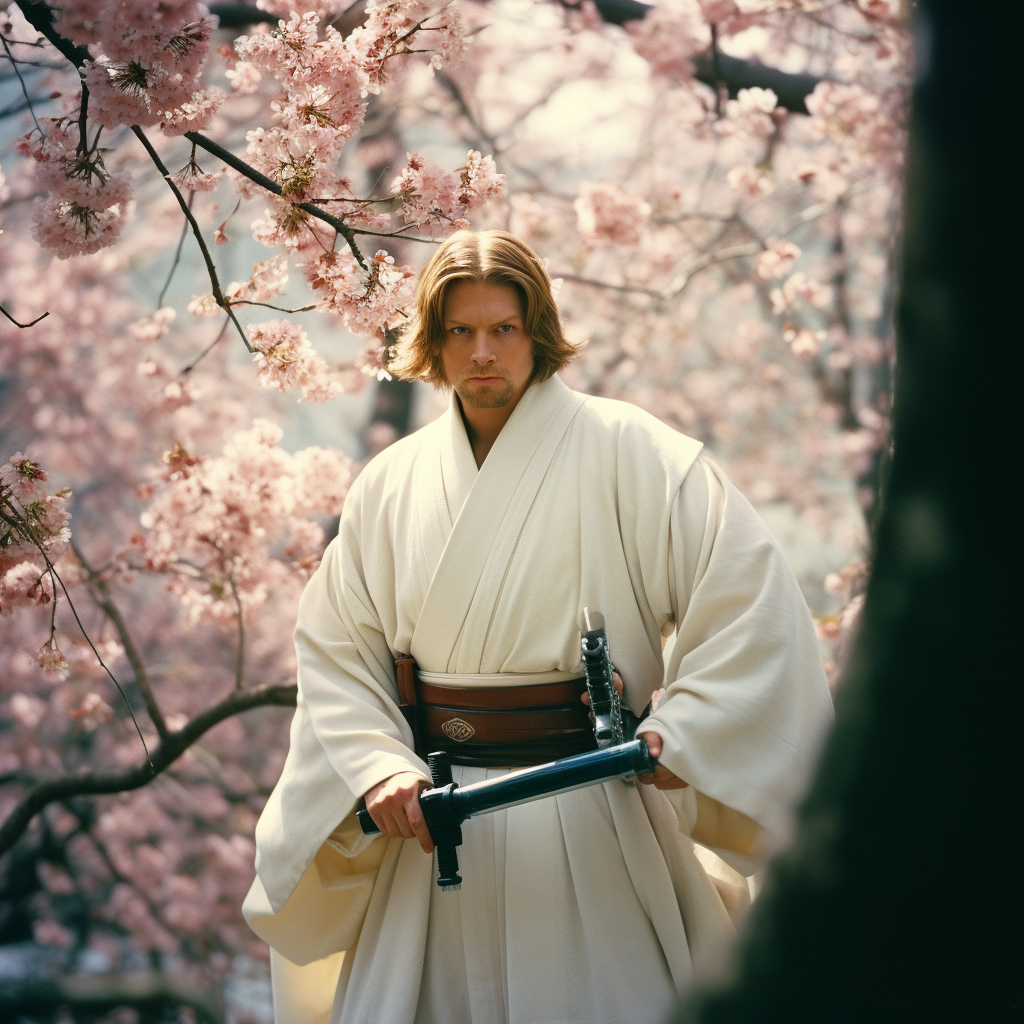 Luke Skywalker as Ronin with Blue Katana