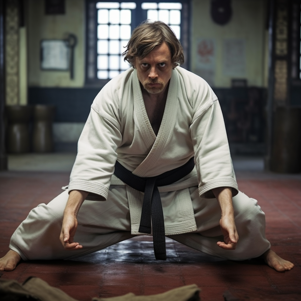 Luke Skywalker training at dojo