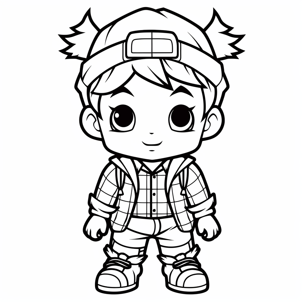 Kawaii lumberjack Halloween costume outline