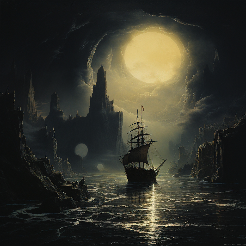 Stunning Lune Noire Artwork Inspired by Karl Friedrich Schinkel