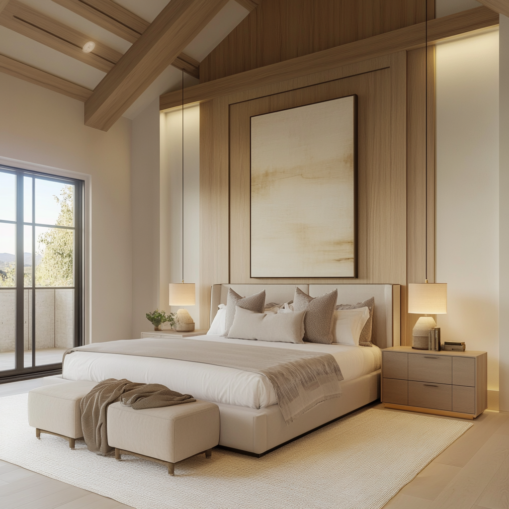 Luxurious bedroom with contemporary design