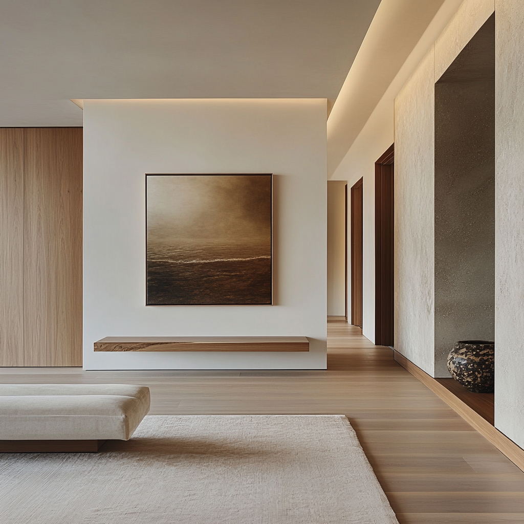 Luxurious Minimalist Japandi Hallway Design