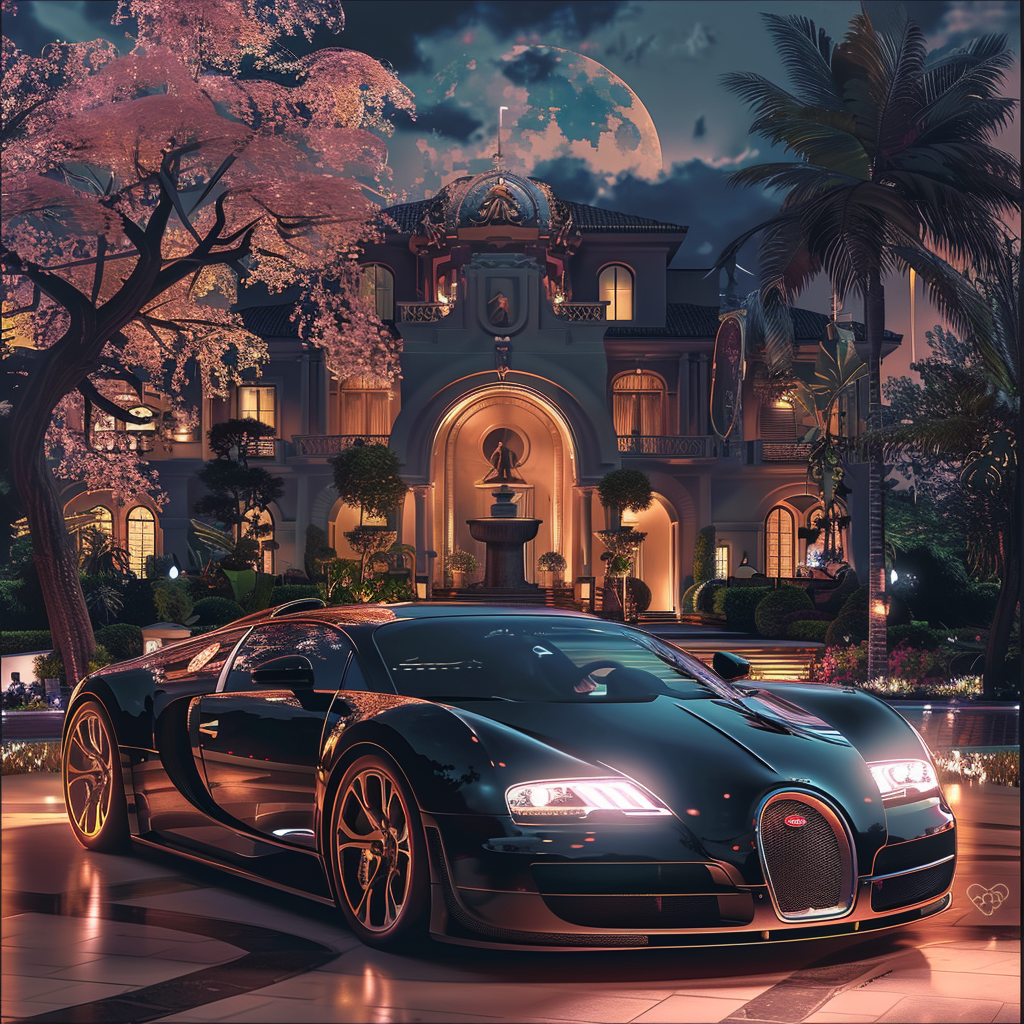 Luxury image with cars and watches