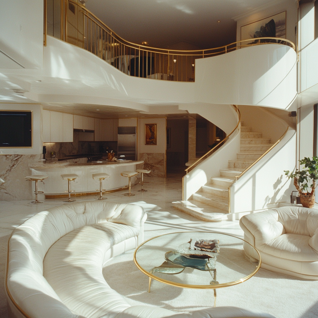 80s luxurious living room decor