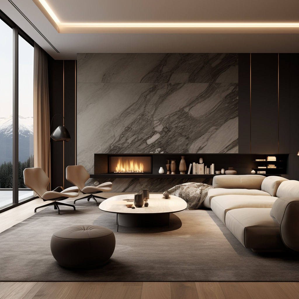 Luxurious warm minimalist interior design