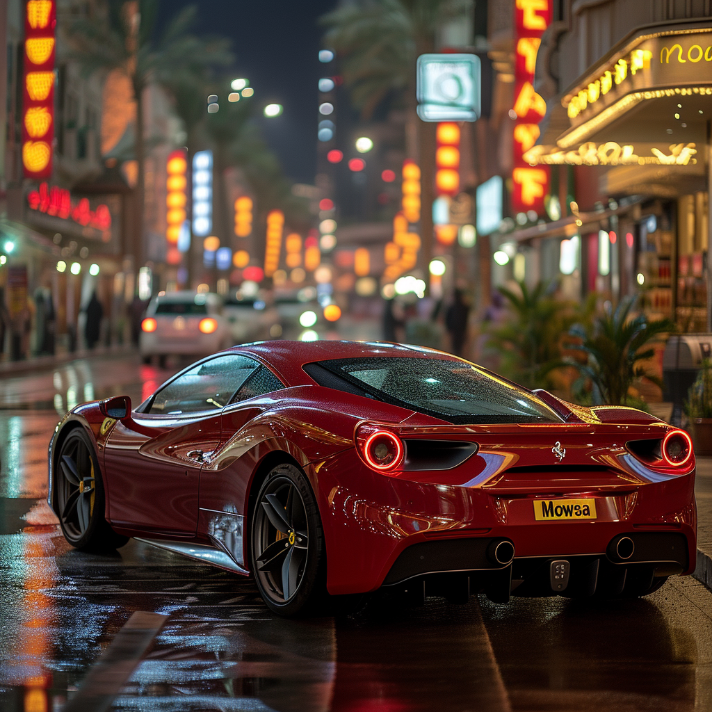 Luxurious Ferrari Mowsa Riyadh Night