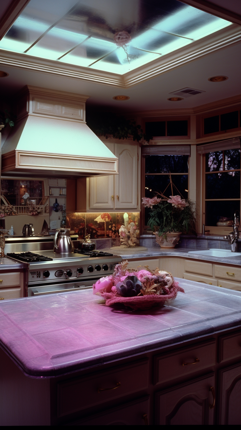 luxury 1980s kitchen room island