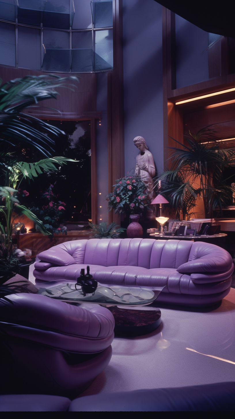 Funky luxury 1980s living room