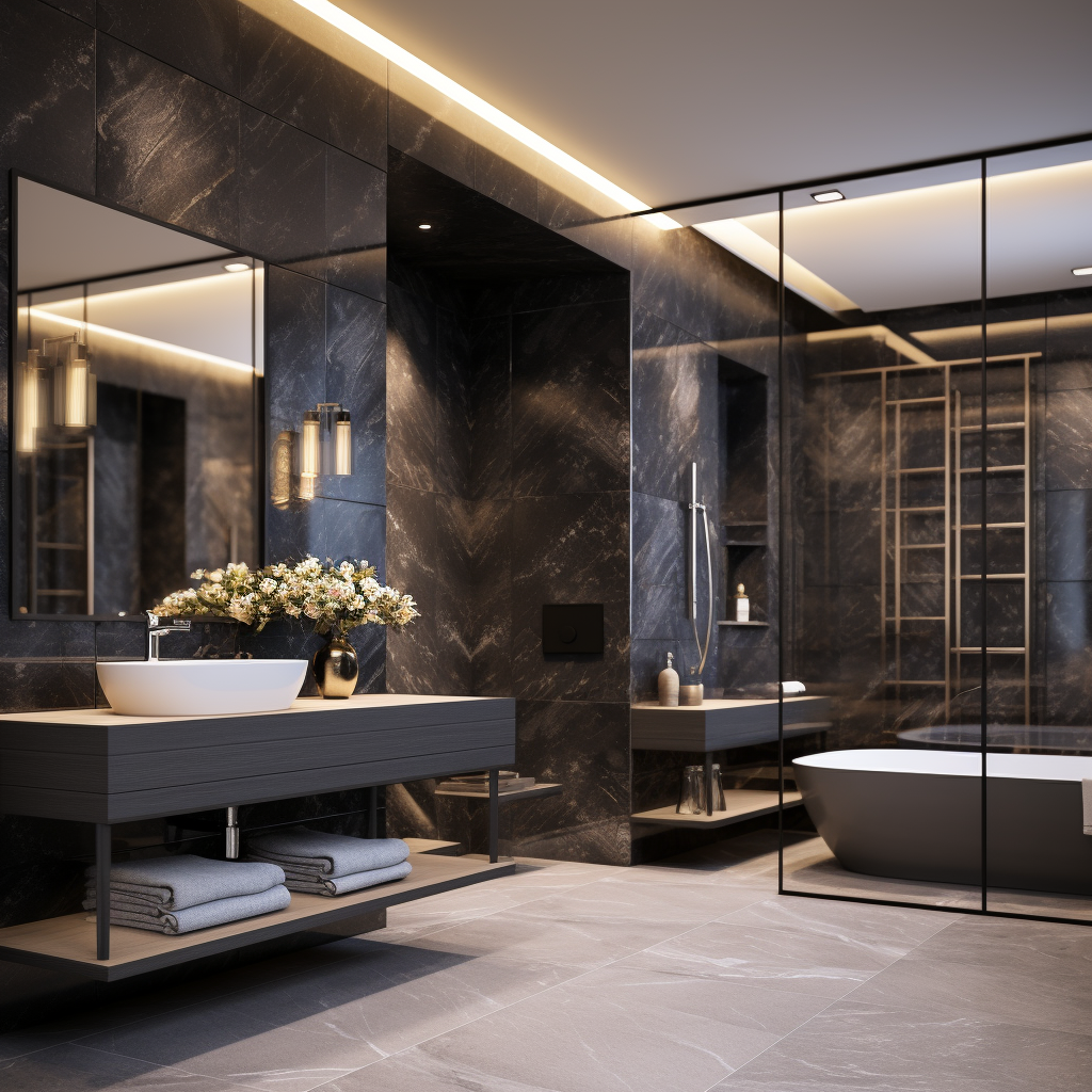 Luxury apartment bathroom interior design