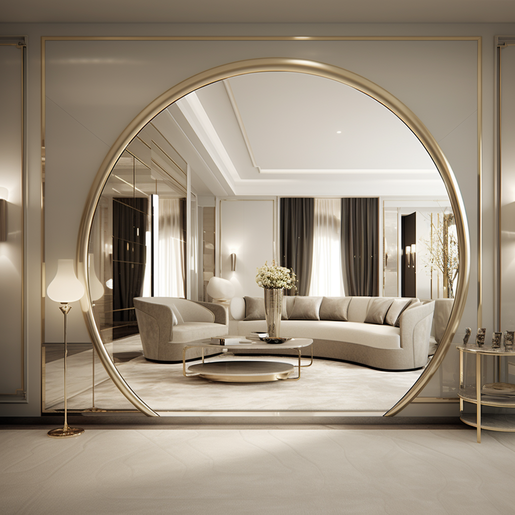 Stunning mirror interior design for luxury apartment