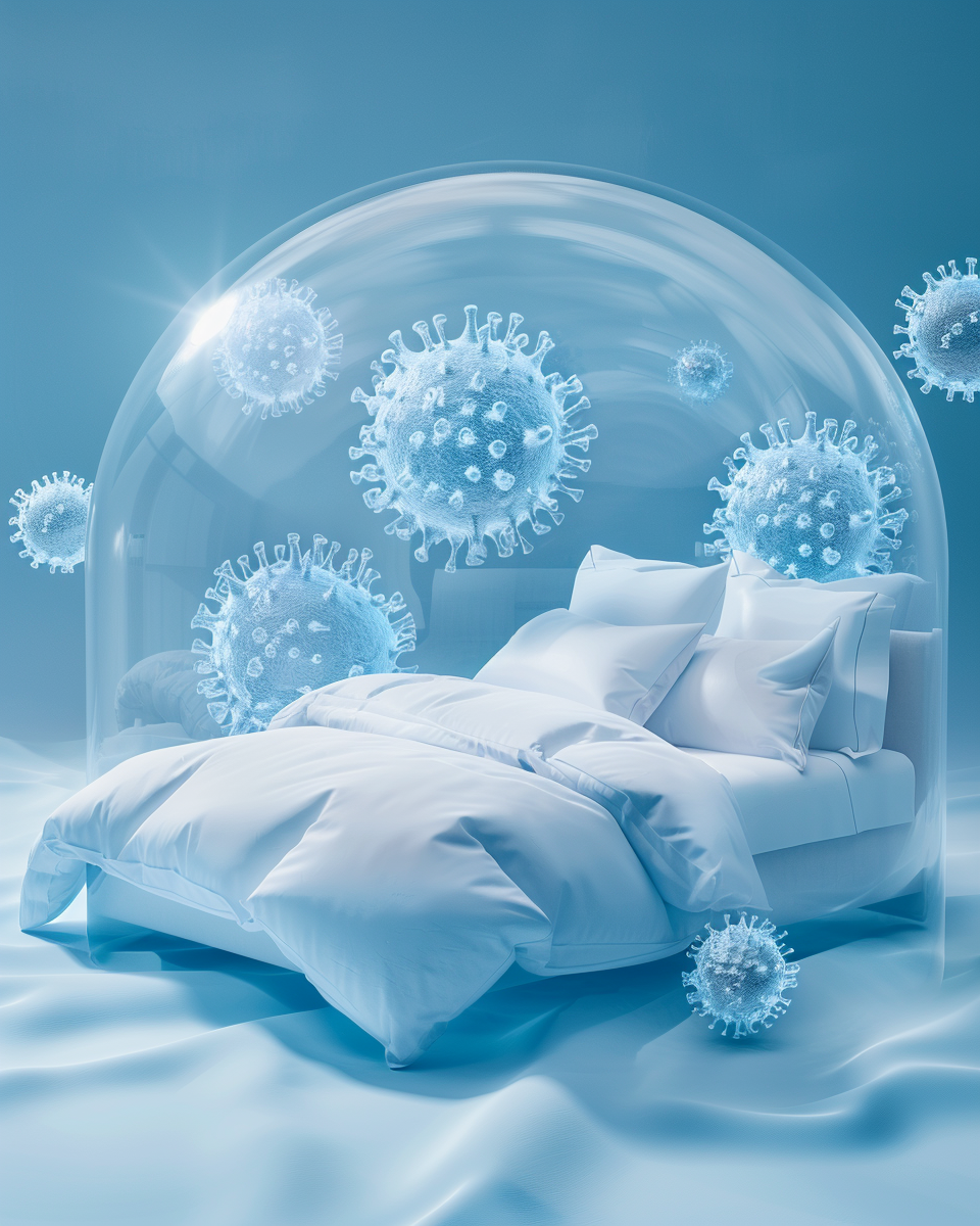 Luxurious Bed with Bacteria