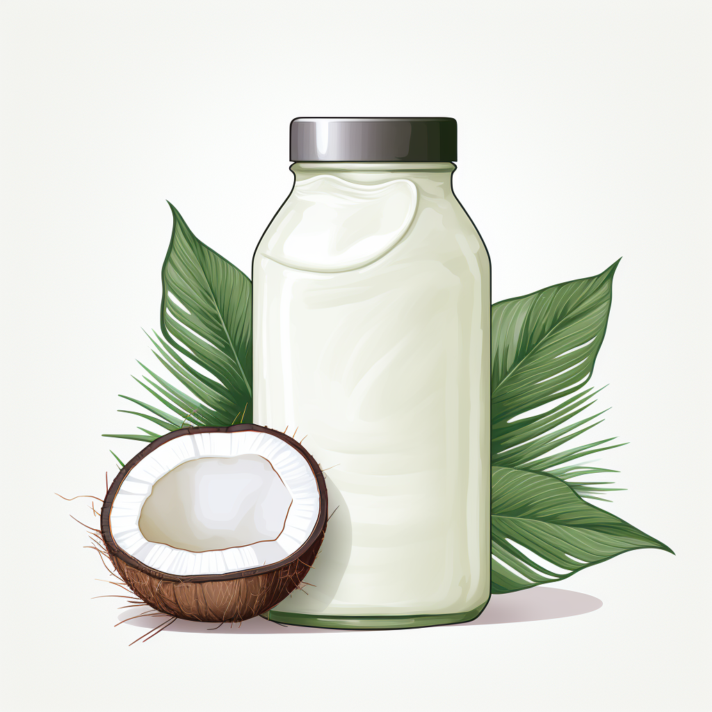 Luxury body lotion coconut on white background