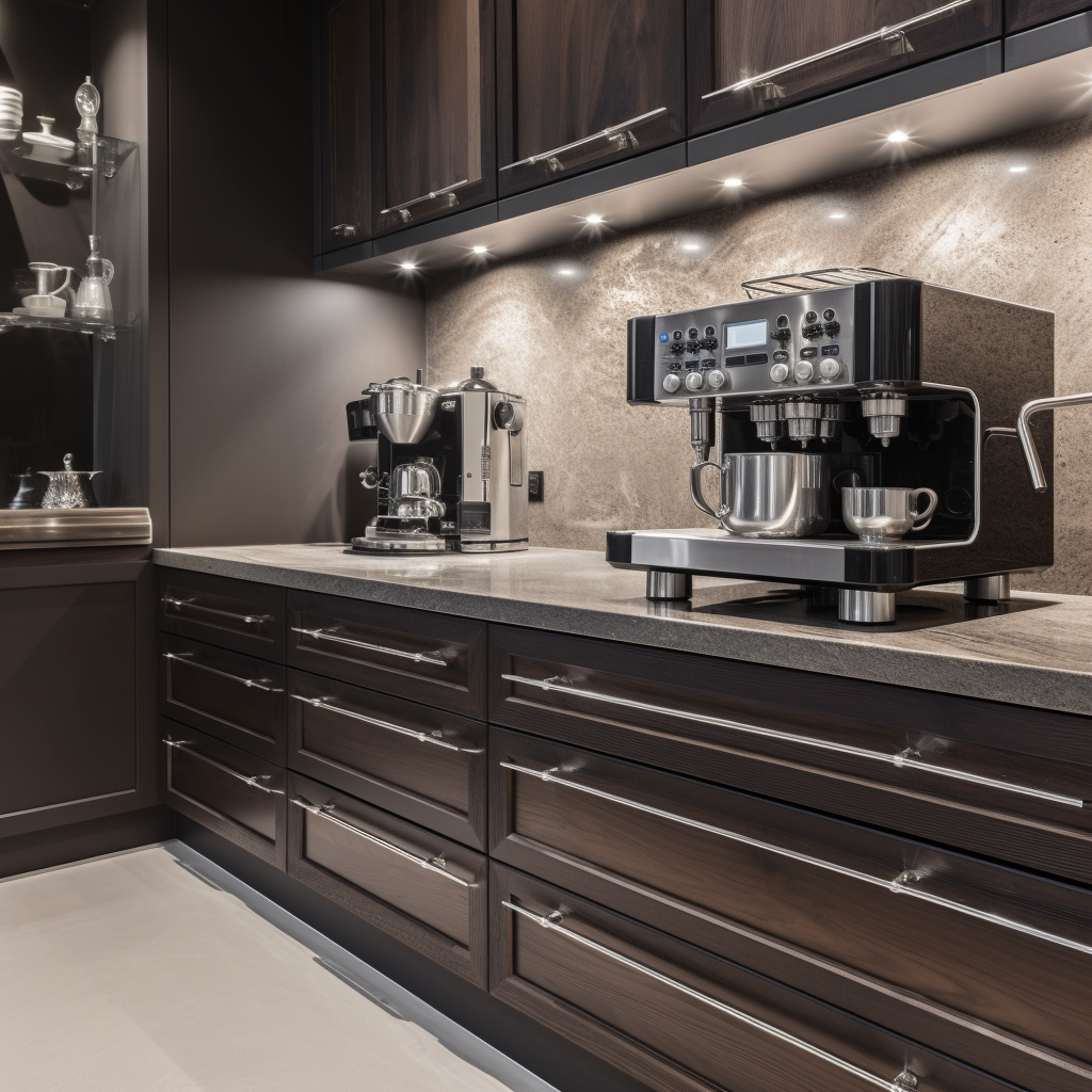 Luxury coffee machine in kitchen